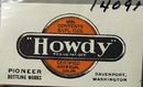 Howdy Pioneer Bottle Works Bottle Label