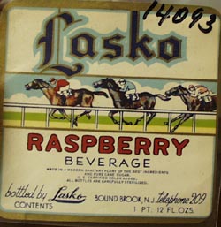 Lasko Raspberry Beverage Bottle Label.