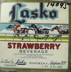 Lasko Strawberry Beverage Bottle Label.