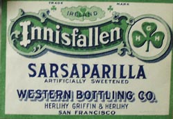 Innisfallen Sarsaparilla Bottle Label