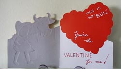 Little Girl with Bucket and Cow Valentine.