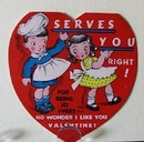 Boy & Girl with Serving Trays Valentine.