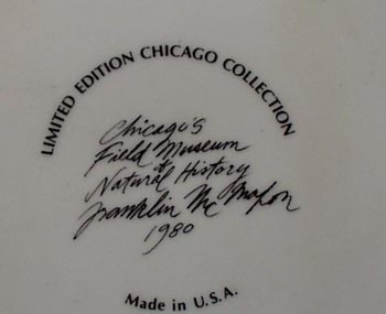 Chicago Field Museum Ltd Ed. 1980 collector plate.