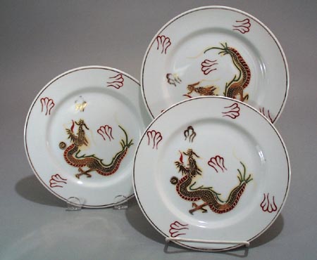 3 Moriage Dragon Plates,