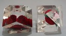 Large, Lucite Red Rose Candleholders!