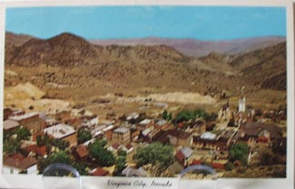 Virginia City, Nevada Aerial View Postcard