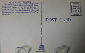 Social Security Bldg. Wash DC Postcard