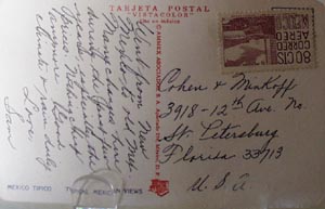 Mexico Post Card Two Children & Music