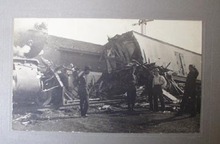 Collection of 9 Pictures of Track & Train Wreck.