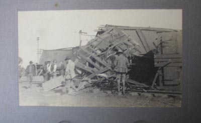 Collection of 9 Pictures of Track & Train Wreck.