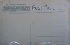 Skyline NYC NY Postcard.