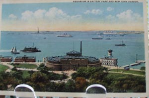 Aquarium in Battery Park NY Postcard