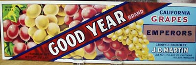 Good Year Emperors Grapes Crate Label
