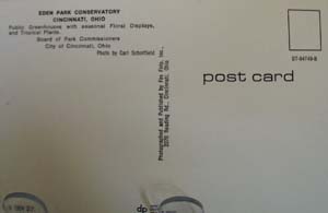 Eden Park Conservatory Cinn O Postcard