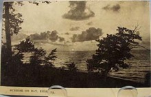 Sunrise on Bay, Erie Pa. postcard