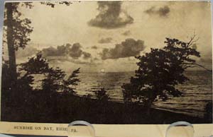 Sunrise on Bay, Erie Pa. postcard