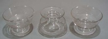 Pr of early etched sherbets with a fern and flower