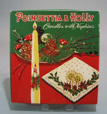 Poinsettia and Holly Candle Pair,