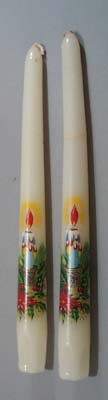 Poinsettia and Holly Candle Pair,