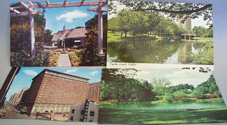 Turtle Creek Dallas & 3 Other Postcards