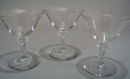 Set of 3 sherbet / champaign glases, with unique cog