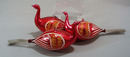 Peafowl mercury ornaments (3)