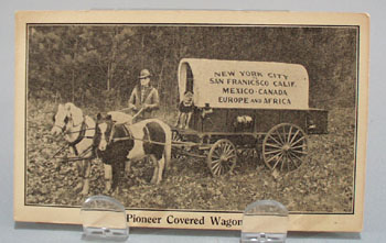 Pioneer Covered Wagon goes around the world with pony