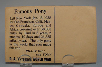 Pioneer Covered Wagon goes around the world with pony