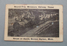 House of David Miniature Railway ticket,