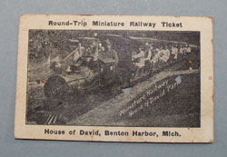 House of David Miniature Railway ticket,