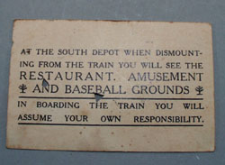House of David Miniature Railway ticket,
