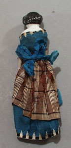 Cival War Era Doll, Bright blue dress with hand embroidery work
