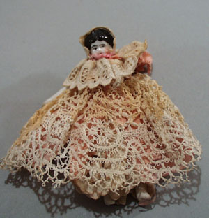 Cival War Era Doll, Pink dress with lace