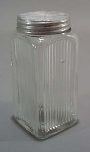 Primitive kitchen refrigerator jar. Clear glass jar