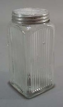 Primitive kitchen refrigerator jar. Clear glass jar