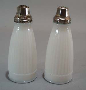 Pair of Milk glass salt and pepper shakers.