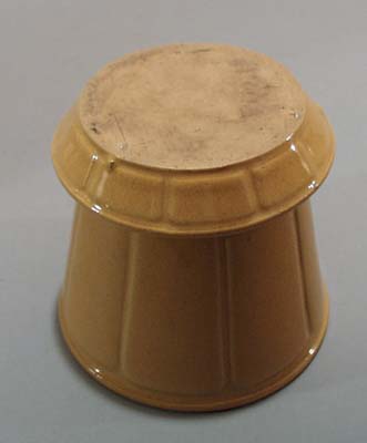 Yelloware mustard colored flower pot