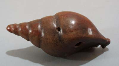 Monkey on shell pipe.