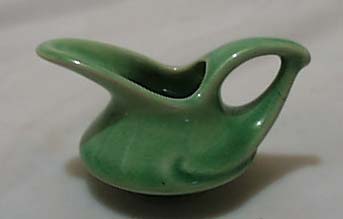 Mini Aladdin Like Green Pottery Pitcher