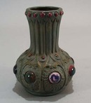 Porcelain mini vase Austria with jewel effect.