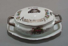 25th wedding anniversary covered jam bowl