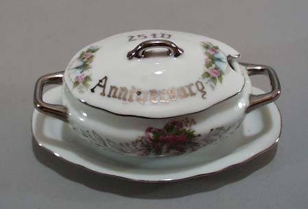 25th wedding anniversary covered jam bowl