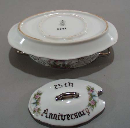 25th wedding anniversary covered jam bowl