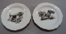 Pr Dog nut dishes, wonderful porcelain little plates