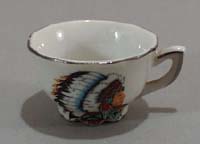 Childs toy cup with Indian on it