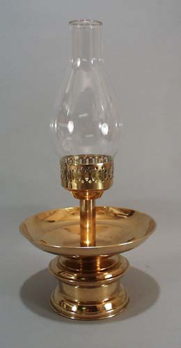 Brass Candle Bowl with hurricane top.