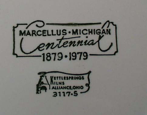 Kettlesprings Marcellus Michigan Centennial plate
