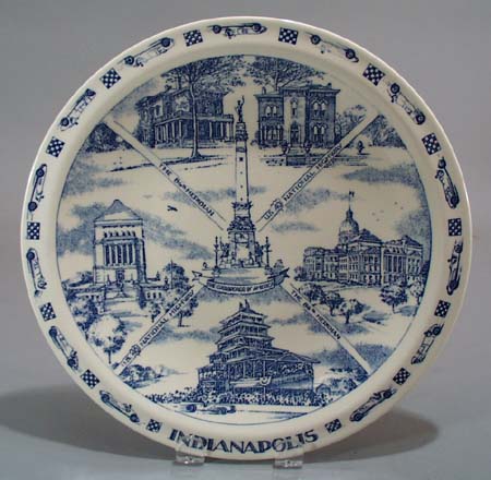 Indianapolis Speedway souvineer plate by Vernon Kilns
