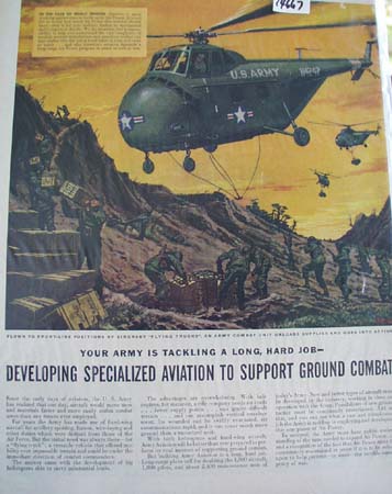 Army Aviation Supports Ground Combat Ad 1952