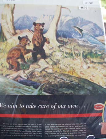Chrysler & Bears Takes Care of Own Ad 1948
